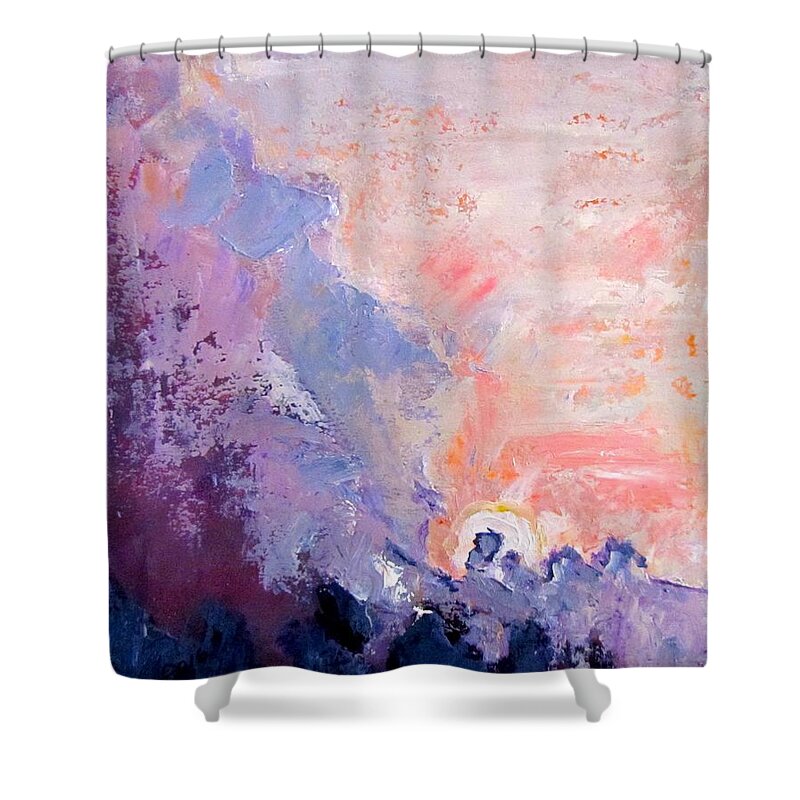 Clouds Shower Curtain featuring the painting Craig's Clouds by Barbara O'Toole