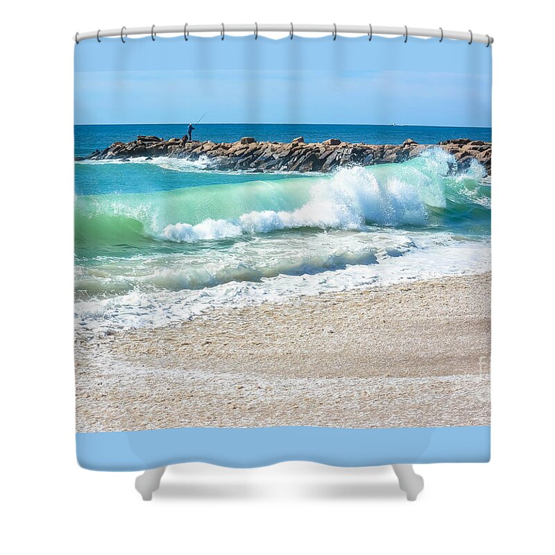 Beach Shower Curtain featuring the photograph Crashing Waves - Medium by Lisa Kilby