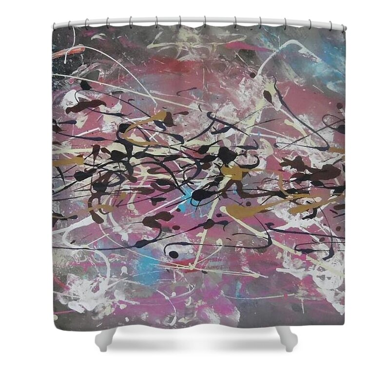 Contemporary Shower Curtain featuring the painting Crazy Afternoon by Antonio Moore