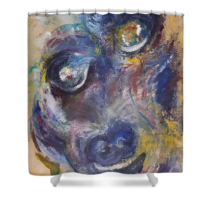 Animal Portrait Shower Curtain featuring the painting Crazy Love by Lisa Debaets