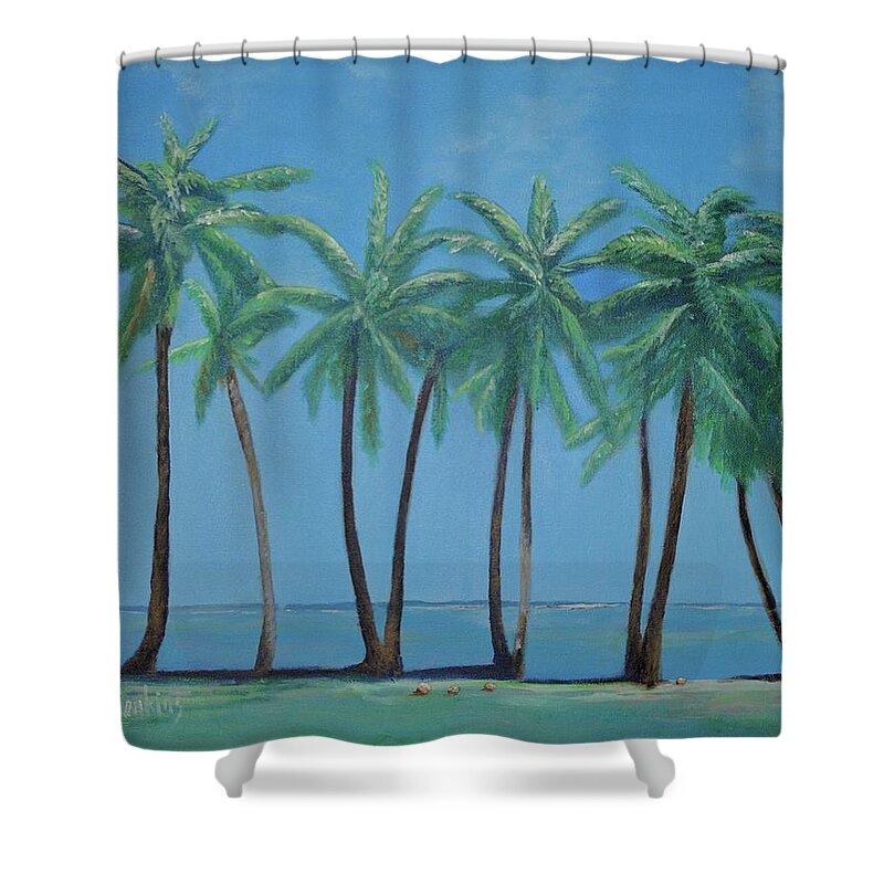 Genesis Shower Curtain featuring the painting Creation Day 3 by Mike Jenkins