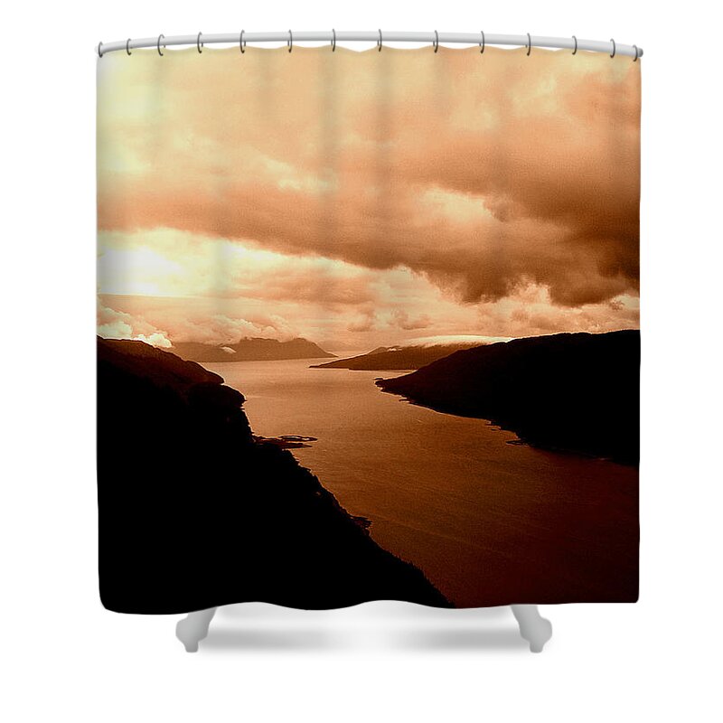 Alaska Shower Curtain featuring the photograph Creation Day 6PM by James Stoshak