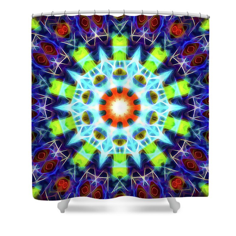 Mandala Art Shower Curtain featuring the painting Creation by Jeelan Clark