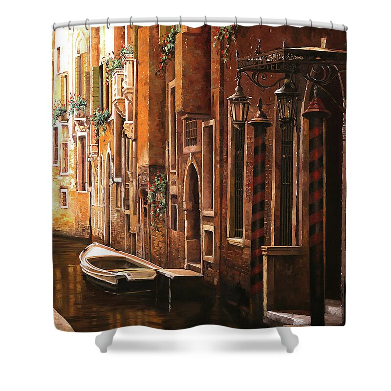 Venice Shower Curtain featuring the painting Crema Veneziana by Guido Borelli