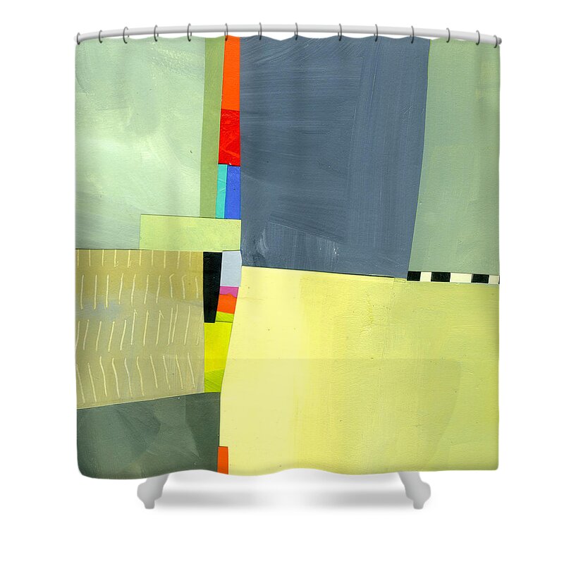 Abstract Art Shower Curtain featuring the painting Crevice or Cravat by Jane Davies
