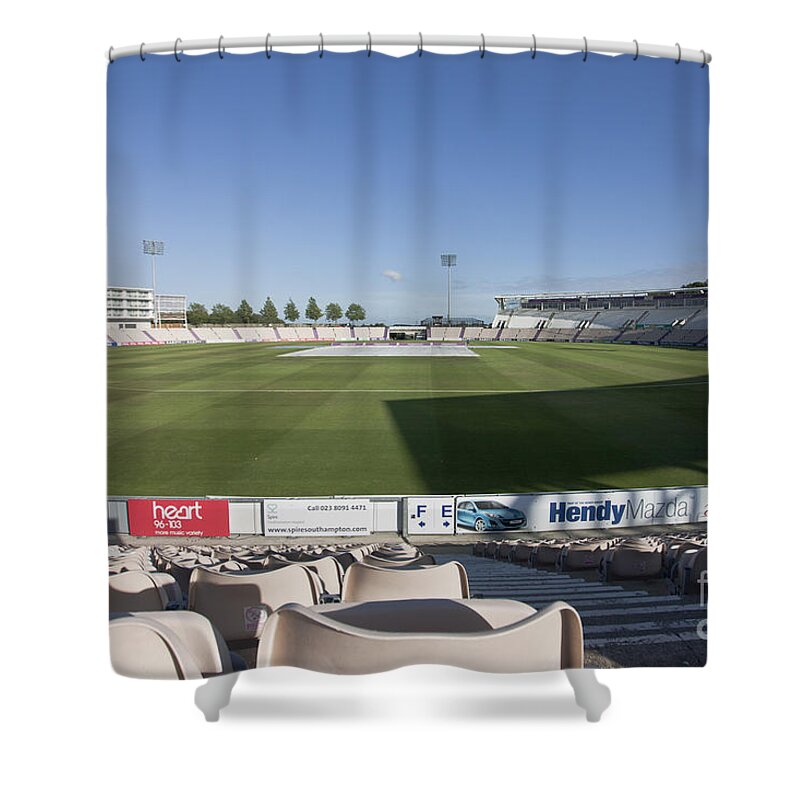 Hampshire Shower Curtain featuring the photograph Cricket Pitch Hampshire by Terri Waters