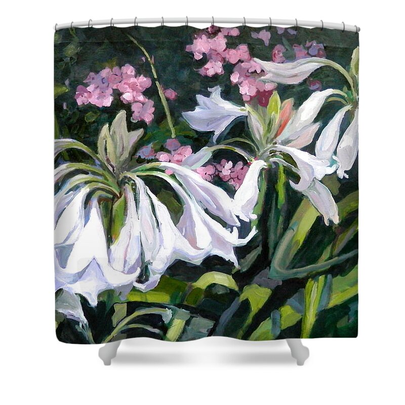 Lily Shower Curtain featuring the painting Crinum Latifolium by Martha Tisdale