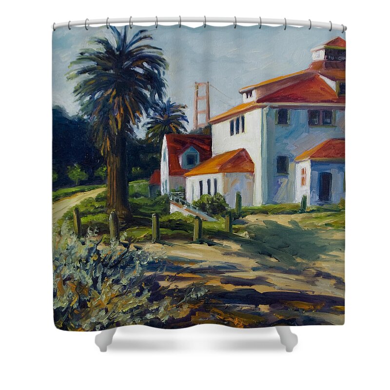 San Francisco Shower Curtain featuring the painting Crissy field by Rick Nederlof