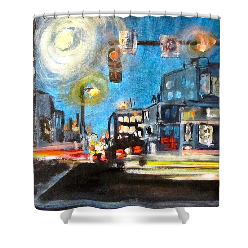Movement Shower Curtain featuring the painting Cross Traffic by Barbara O'Toole