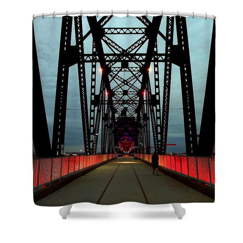 Bridge Shower Curtain featuring the photograph Crossing the Bridge by Christopher Brown