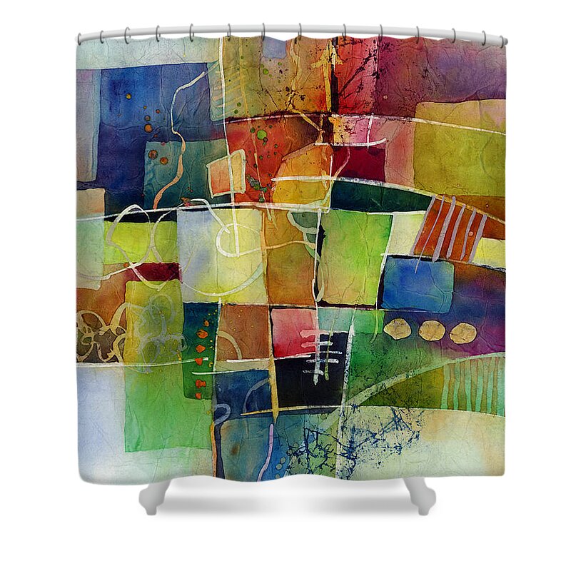 Abstract Shower Curtain featuring the painting Crossroads 2 by Hailey E Herrera