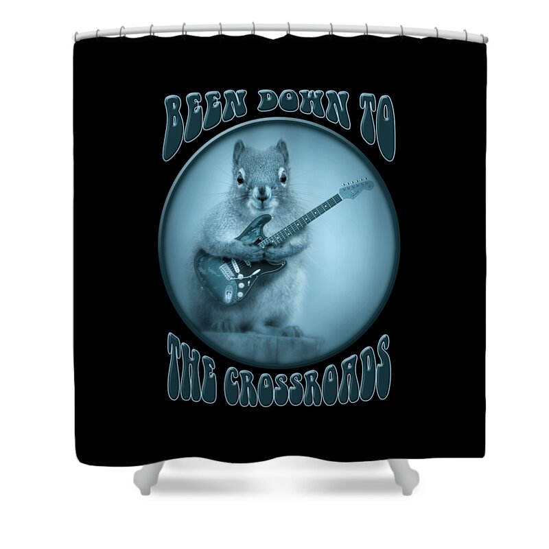 Crossroads Shower Curtain featuring the photograph Crossroads Blue Shirt by WB Johnston