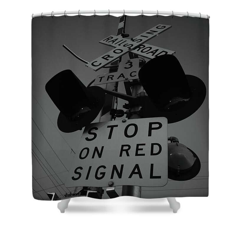 Railroad Shower Curtain featuring the photograph Crossroads by Nicole Lloyd