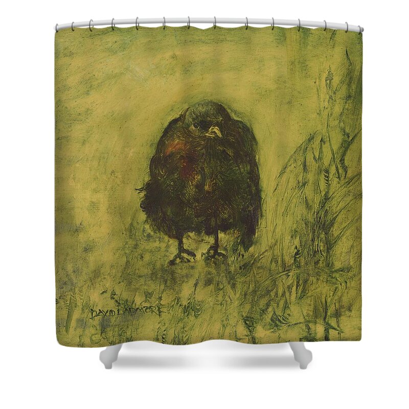 Bird Shower Curtain featuring the painting Crow 26 by David Ladmore