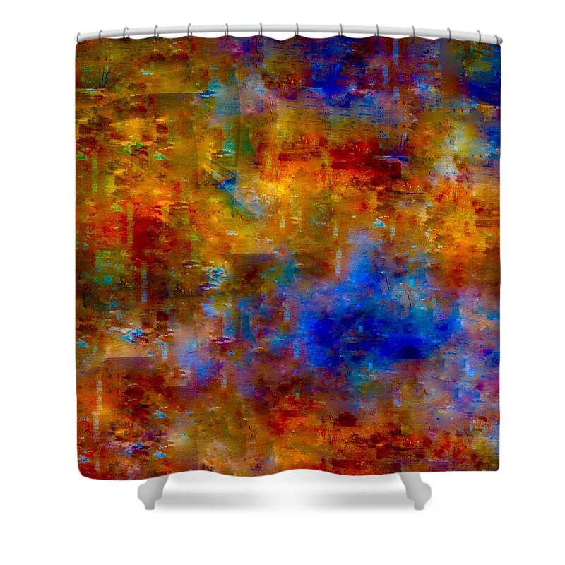 A-fine-art-painting-abstract Shower Curtain featuring the painting Cruisin Sunset Strip by Catalina Walker
