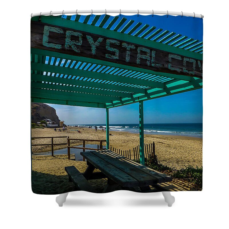 Crystal Cove Shower Curtain featuring the photograph Crystal Cove Store by Pamela Newcomb