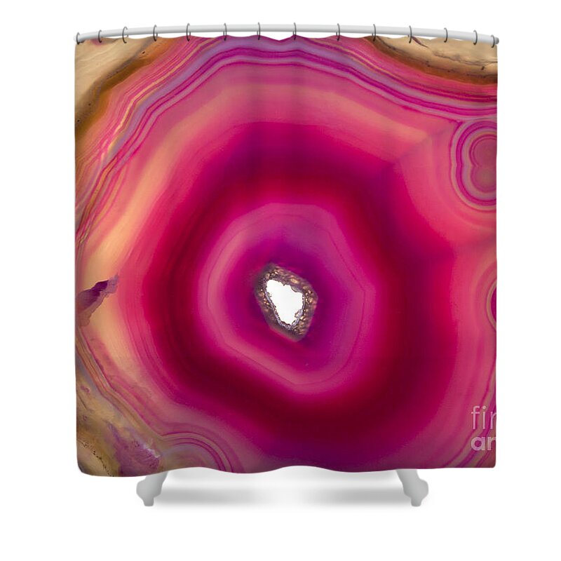 Agate Shower Curtain featuring the photograph Crystal Geode - Close-up by Anthony Totah