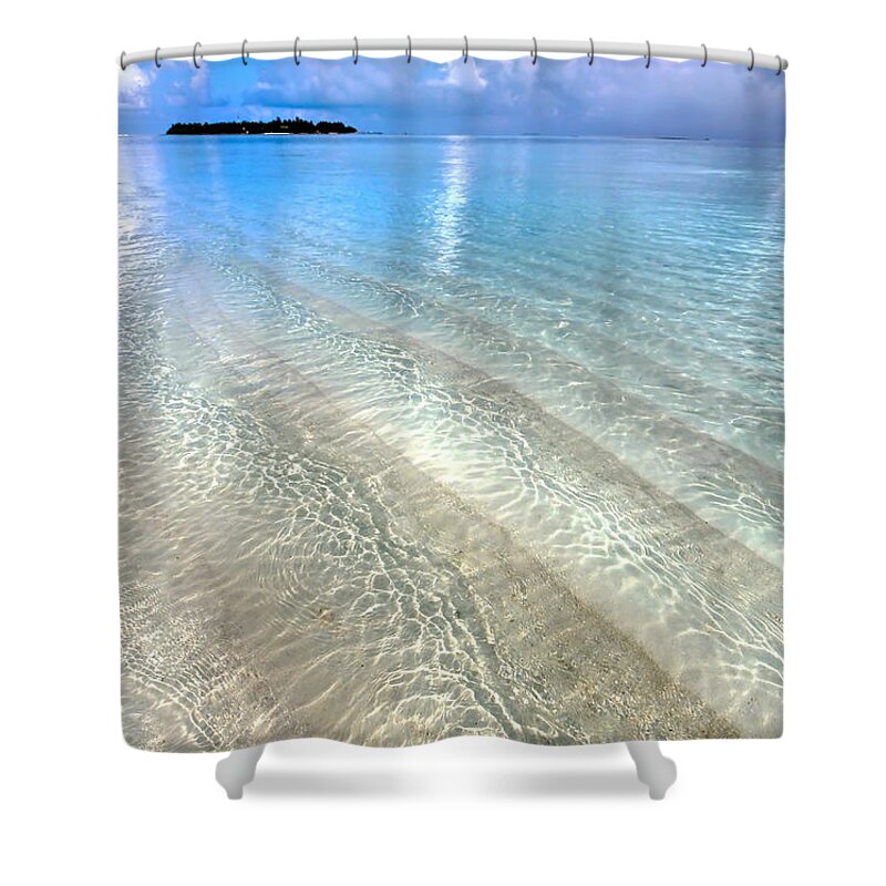 Maldives Shower Curtain featuring the photograph Crystal Water of the Ocean by Jenny Rainbow