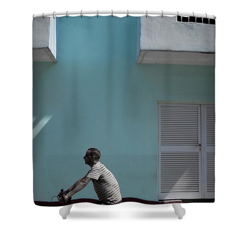 Cuban Street Life Shower Curtain featuring the photograph Cuba #6 by David Chasey