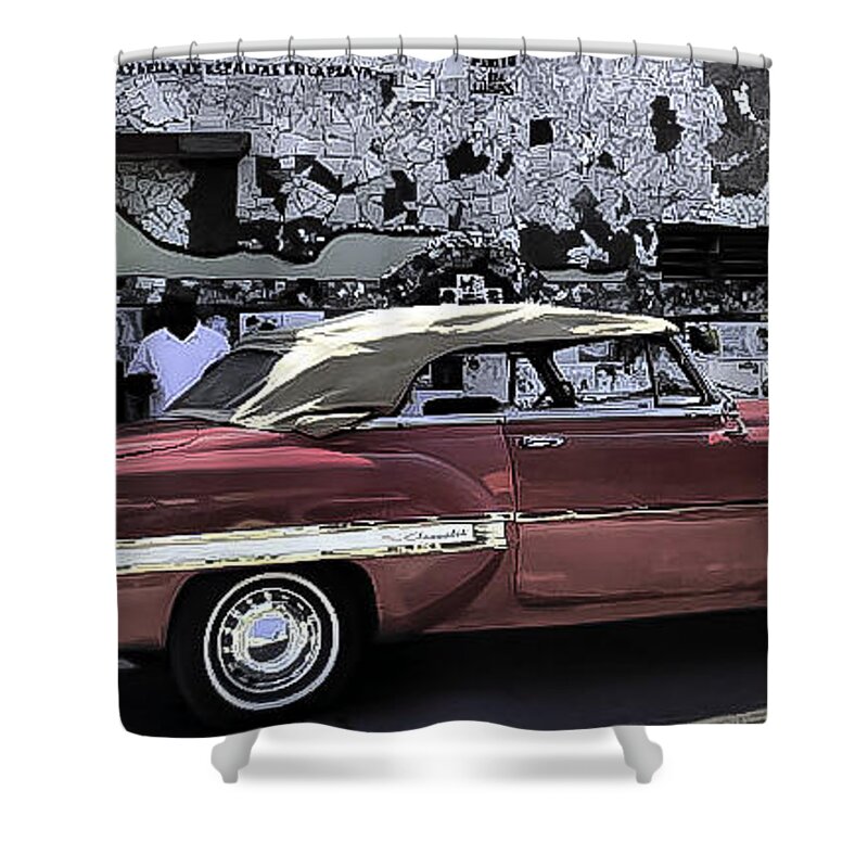 Cuba Shower Curtain featuring the photograph Cuba cars 2 by Will Burlingham