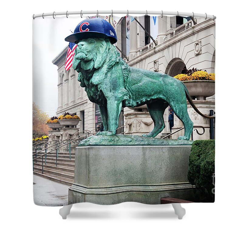 Cubbies Lions Shower Curtain featuring the photograph Cubs Lions by Patty Colabuono