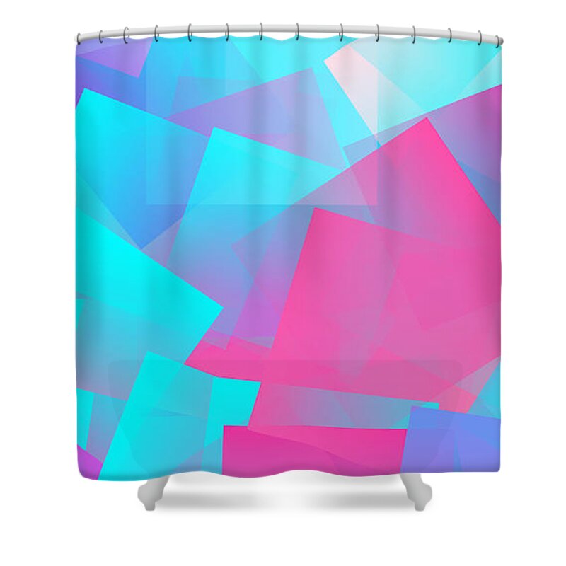 Abstract Shower Curtain featuring the digital art Cubism Abstract 167 by Chris Butler