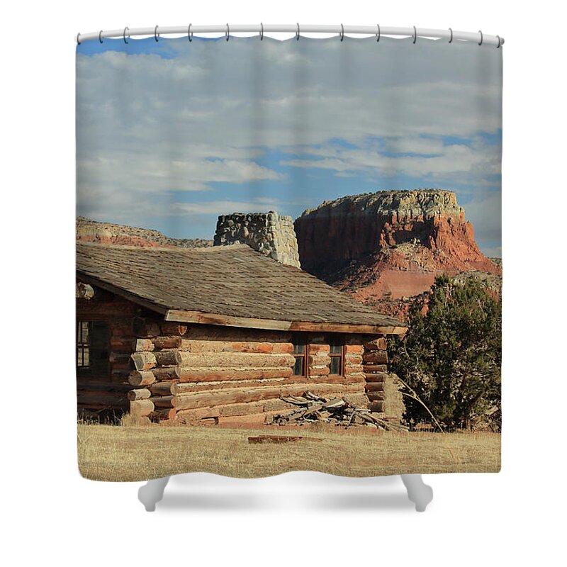 Cabin Shower Curtain featuring the photograph Curly's Cabin by David Diaz