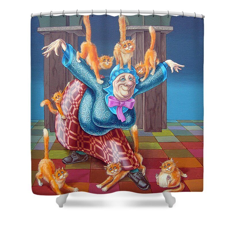 Reverence Shower Curtain featuring the painting Curtsy by Victor Molev