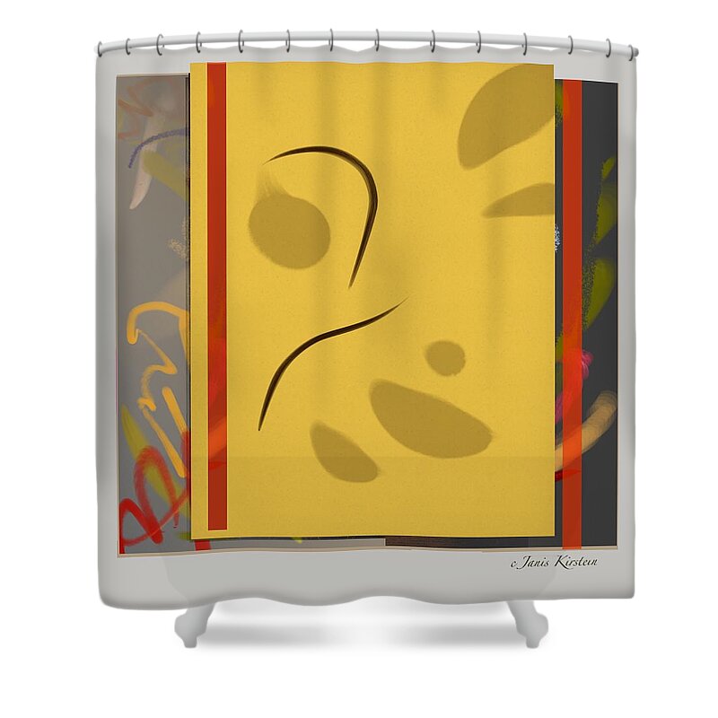 Abstract Shower Curtain featuring the digital art Curve Curve Curve 21 by Janis Kirstein