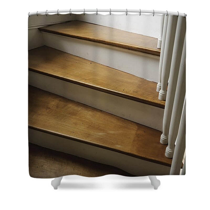Delaware Water Gap Shower Curtain featuring the photograph Curve of the Stairs by Debra Fedchin