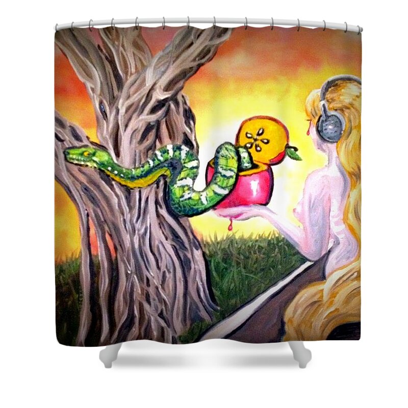 Eve Shower Curtain featuring the painting Curves by Alexandria Weaselwise Busen
