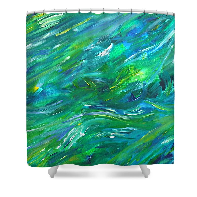 Abstract Shower Curtain featuring the painting Cy Lantyca 15 by Cyryn Fyrcyd