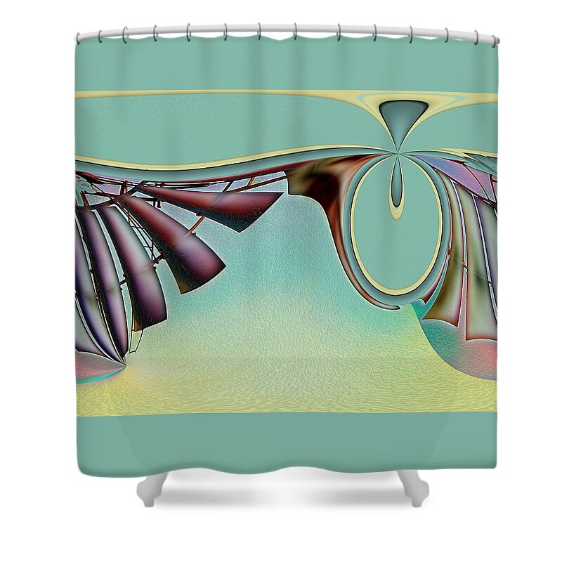 Abstract Shower Curtain featuring the digital art Da Vinci's Nudge by Wendy J St Christopher