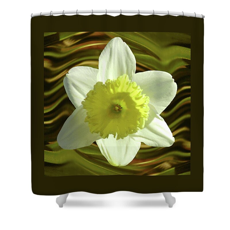 Daffodil Shower Curtain featuring the photograph Daffodil Swirl by Alison Stein