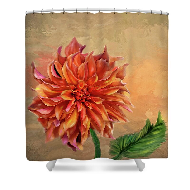 Dahlia Shower Curtain featuring the photograph Dahlia in the fall by Mary Timman
