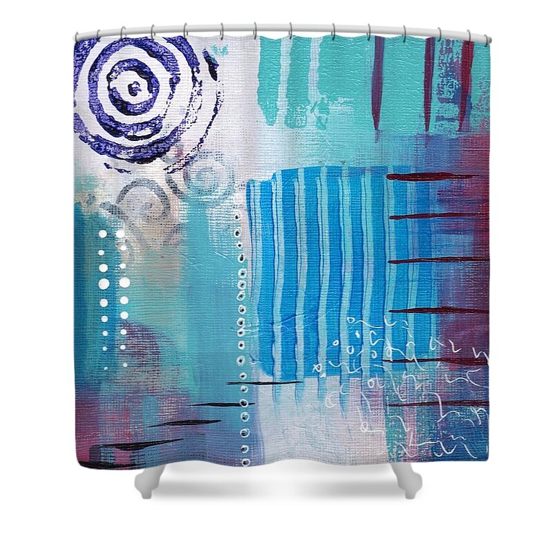 Abstractart Shower Curtain featuring the painting Daily Abstract Four by Suzzanna Frank
