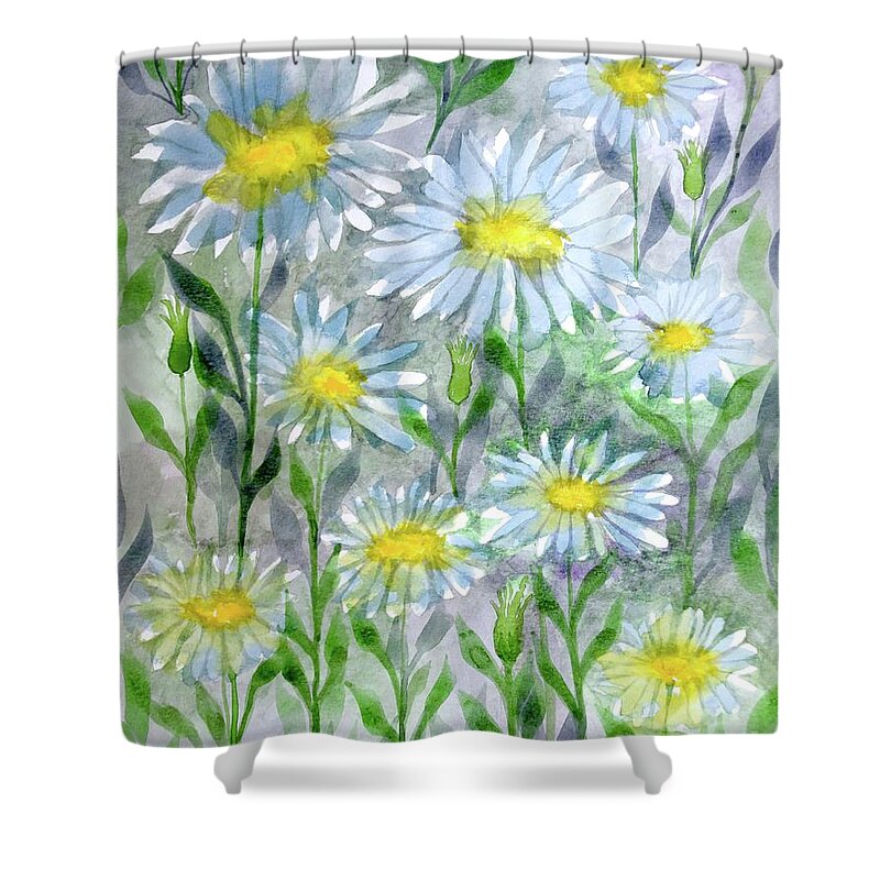  Shower Curtain featuring the painting Daisy Dreams by Barrie Stark