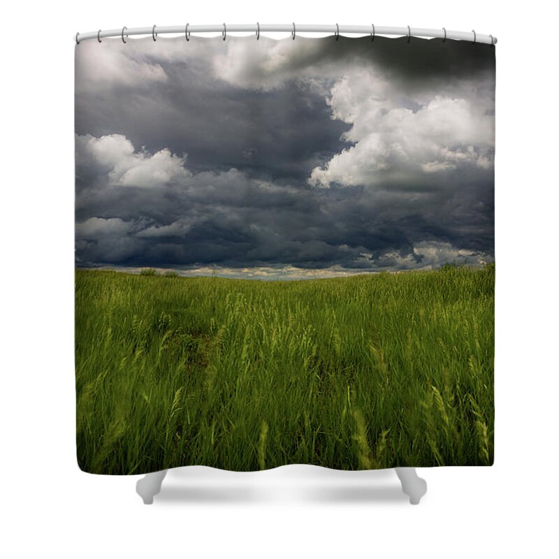 Dakota Shower Curtain featuring the photograph Dakota Skies by Gary Migues