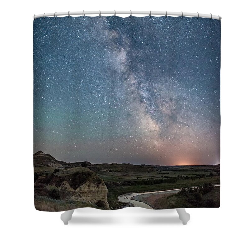 Theodore Roosevelt National Park Shower Curtain featuring the photograph Dakota Skies by Matt Hammerstein