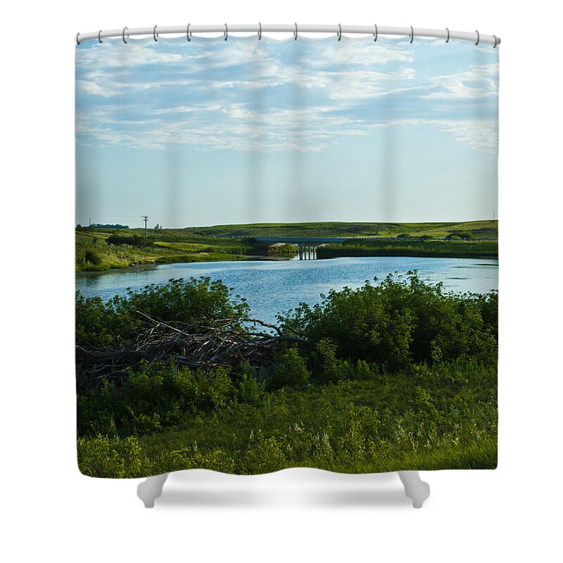Water Shower Curtain featuring the photograph Dam 3 by Jana Rosenkranz
