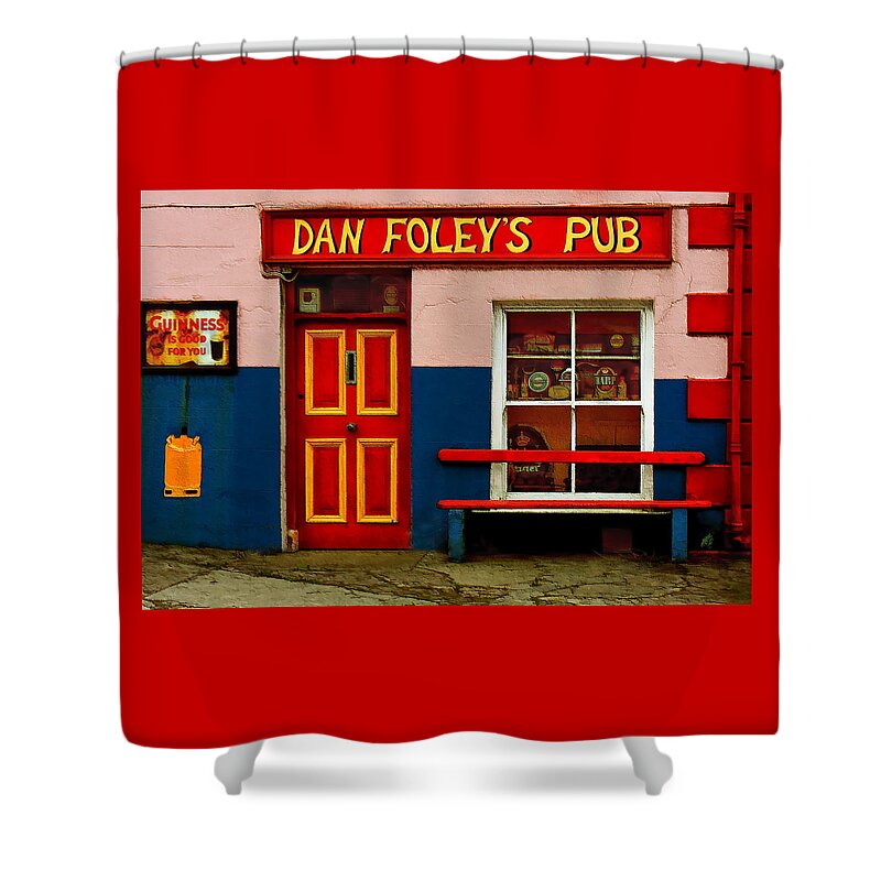 Dan Shower Curtain featuring the photograph Dan Foley's Pub by Mitch Spence