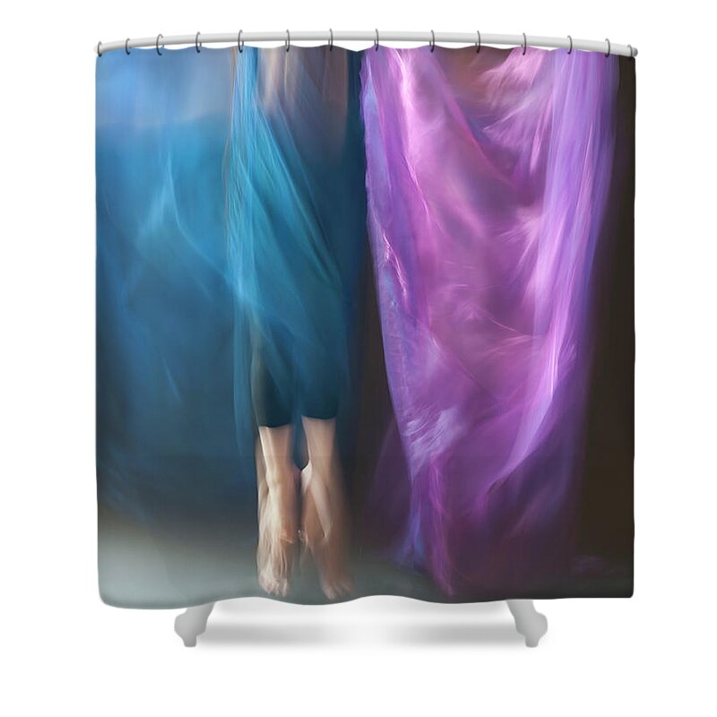 Dancer Shower Curtain featuring the photograph Jete Battu by Adele Aron Greenspun