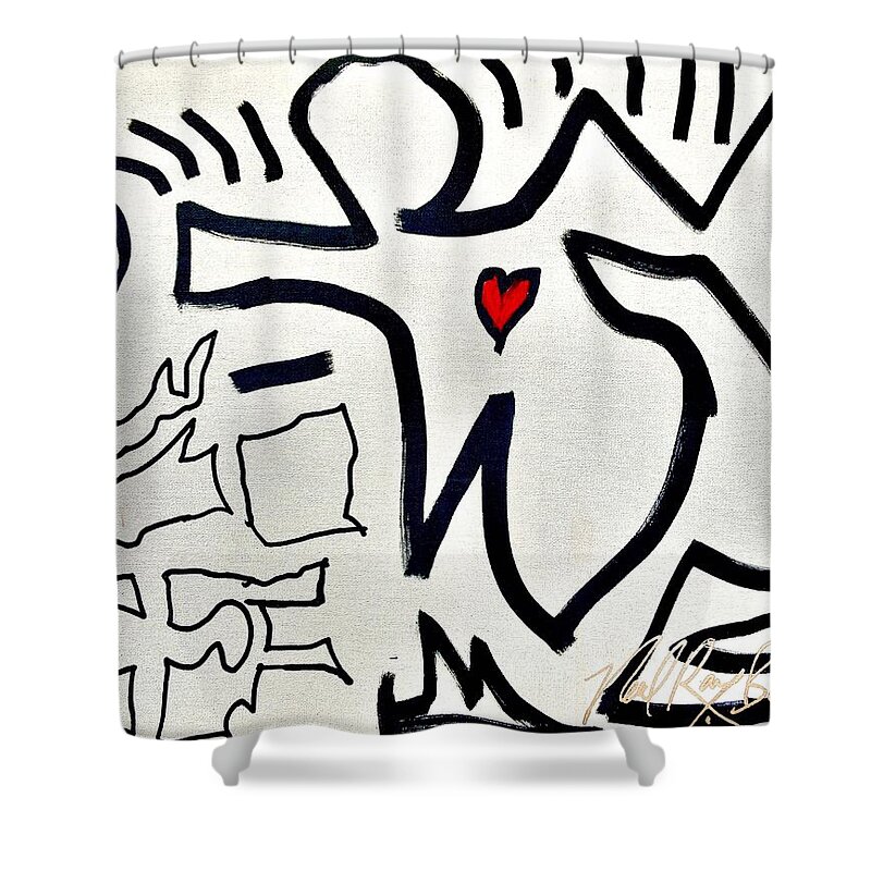 Pop Art Shower Curtain featuring the painting Dance moves by Neal Barbosa