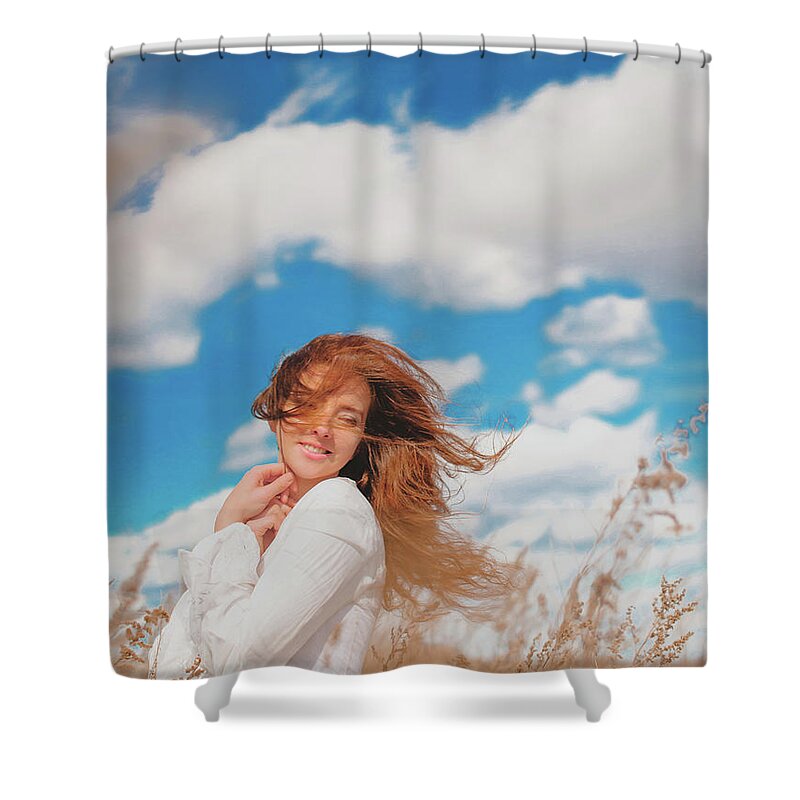 Russian Artists New Wave Shower Curtain featuring the photograph Dance with Wind by Vit Nasonov