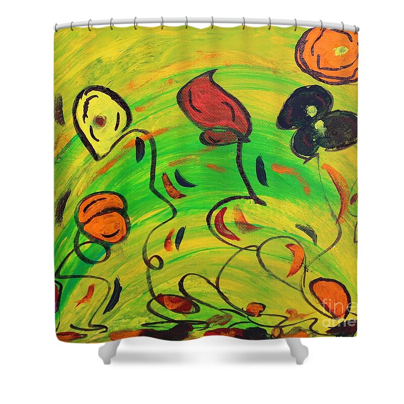 Fun In The Sun Shower Curtain featuring the painting Dancing in the sun by Sarahleah Hankes