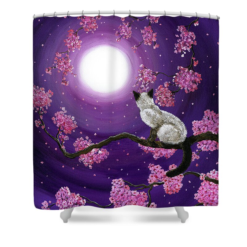 Zen Shower Curtain featuring the painting Dancing Pink Petals by Laura Iverson