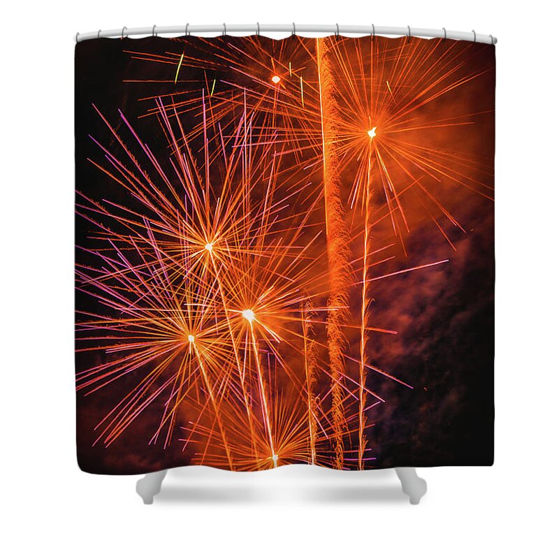 Fireworks Shower Curtain featuring the photograph Dandilion Wannabes by Jeff Kurtz