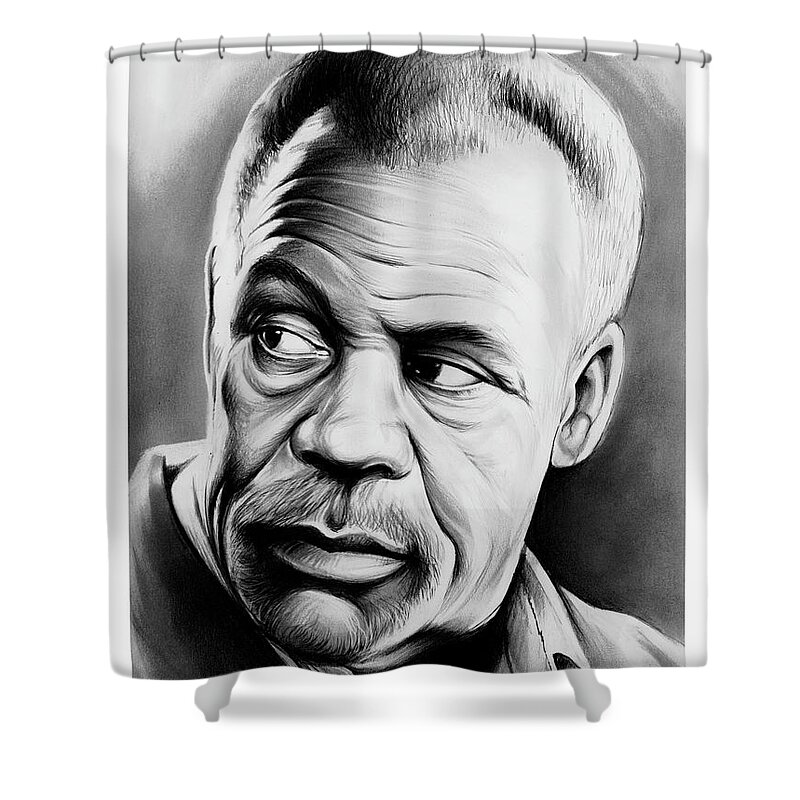 Danny Glover Shower Curtain featuring the drawing Danny Glover by Greg Joens
