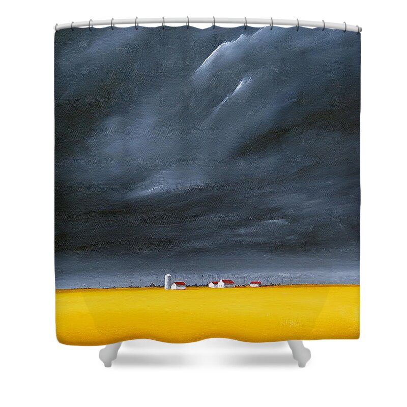 Jo Appleby Shower Curtain featuring the painting Dark and Stormy by Jo Appleby