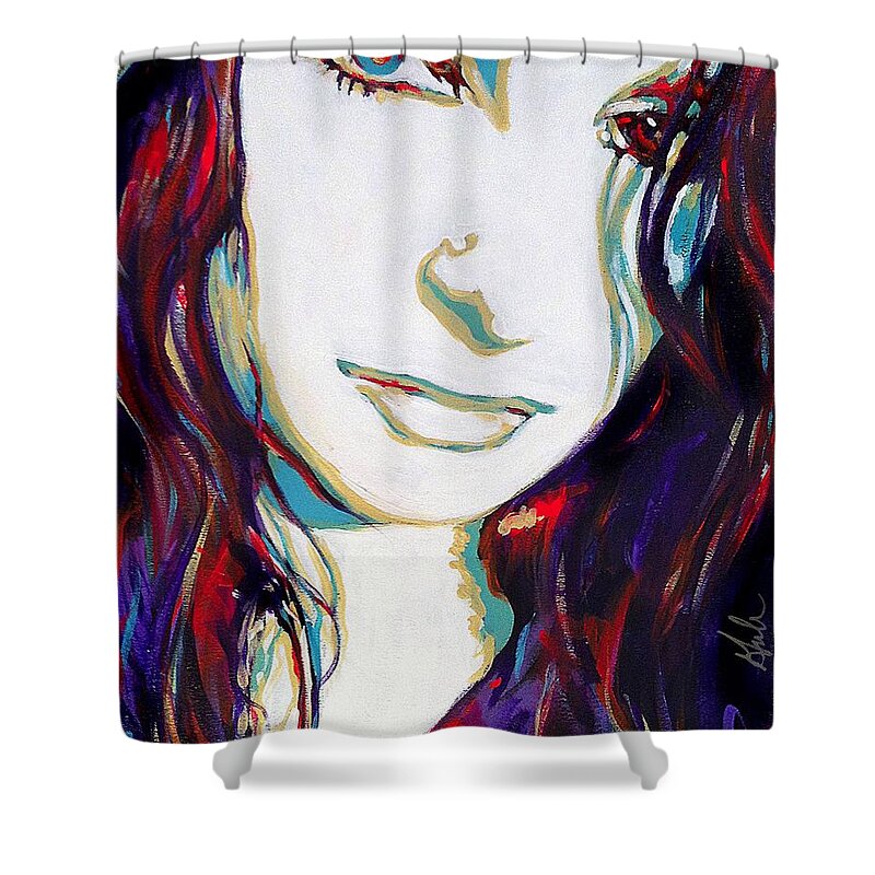 Classic Beauty Shower Curtain featuring the painting Dark Angel by Steve Gamba